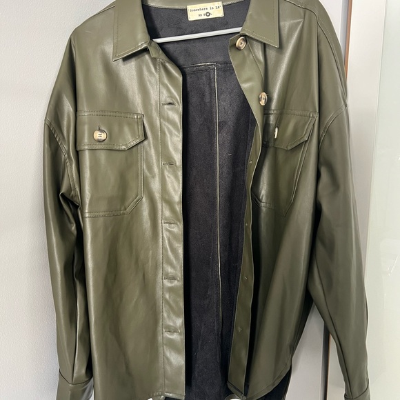 somewhere in la • leather shacket size M - Picture 3 of 5